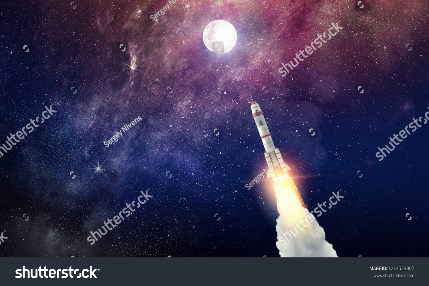 PowerPoint Template: space shuttle rocket ship mixed (ijilmjukho)