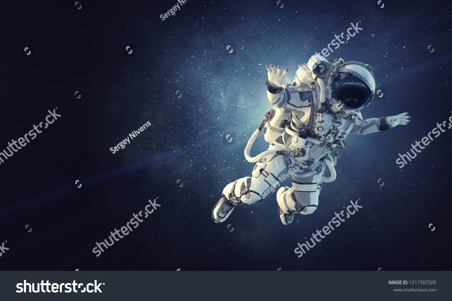 PowerPoint Template: outer space galaxy - astronaut (ijiokhojhm)