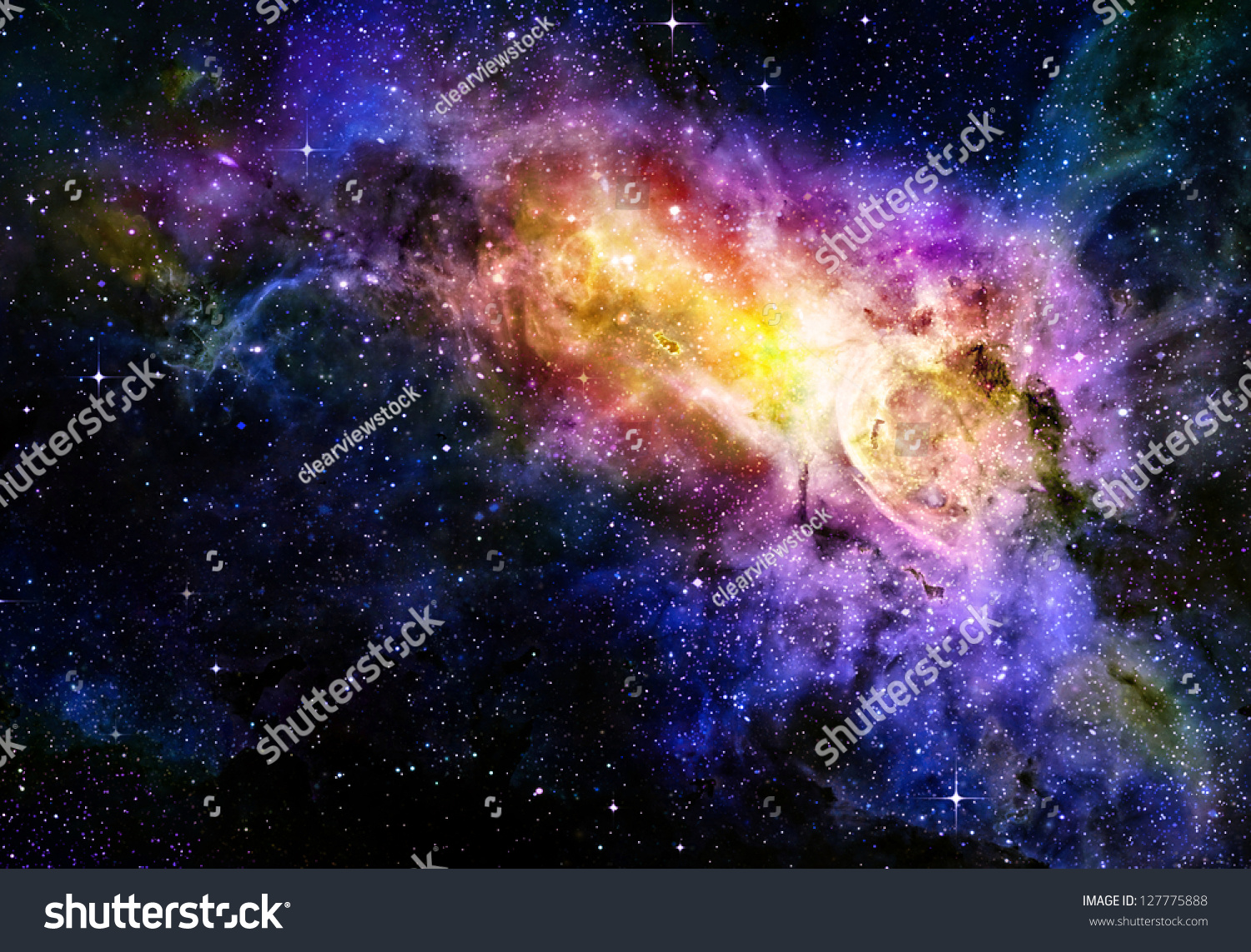 PowerPoint Template: outer space nebual and galaxy (ijooomppp)