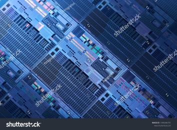 PowerPoint Template: microelectronics digital microchip - macro ...