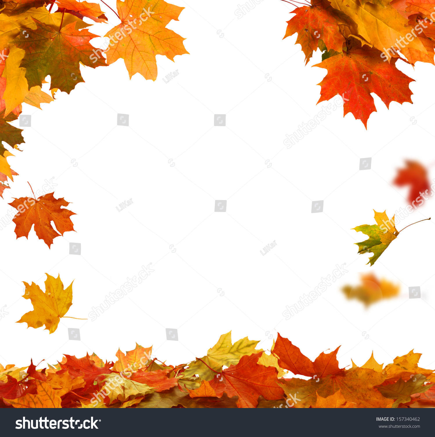 PowerPoint Template: fall leaves border - isolated (imoklhlnj)