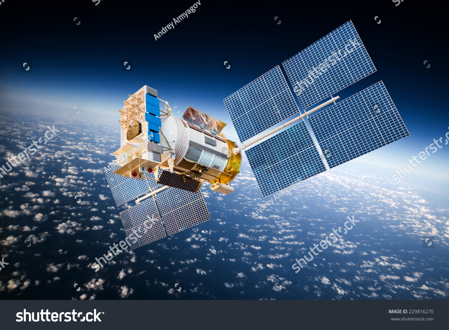 PowerPoint Template: international space station satellite orbiting ...