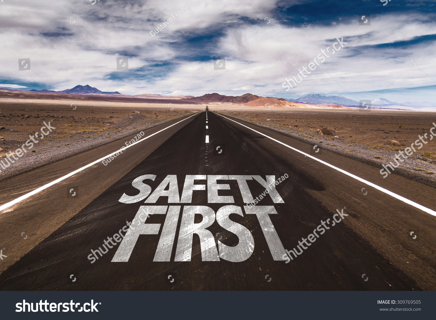 PowerPoint Template road safety first written on (khuonumhm)