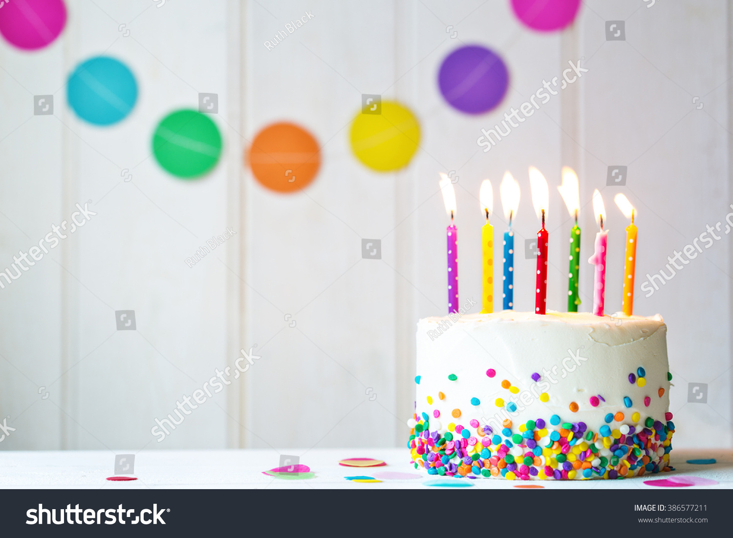 PowerPoint Template: birthday cake with colorful candles ...