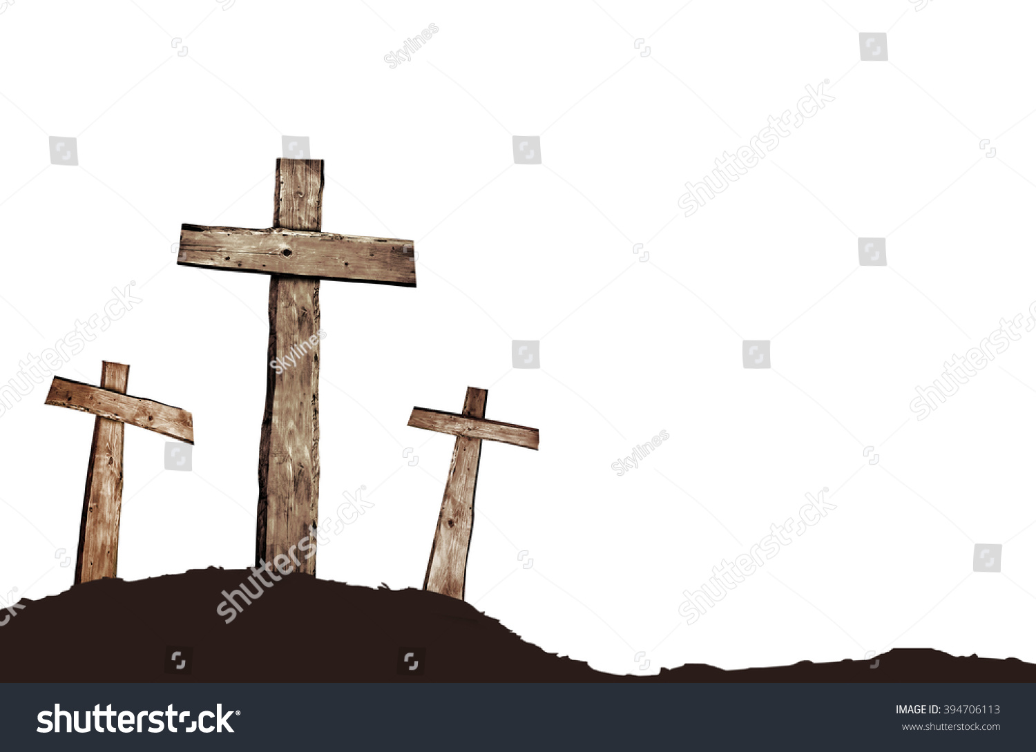 PowerPoint Template: three crosses on a hill (kulohniik)