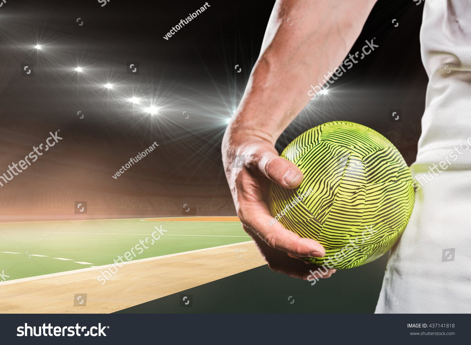 PowerPoint Template Handball Sport Holding A Ball lkoilipip 