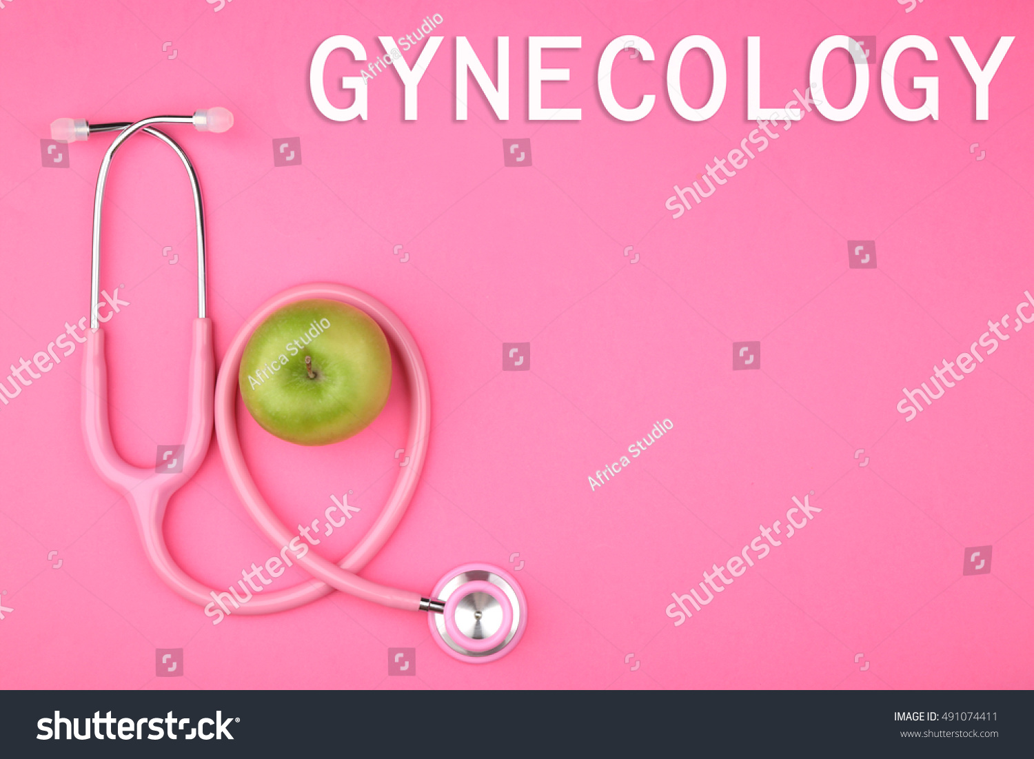 Powerpoint Template Uterus Gynecology Concept Stethoscope With Apple Luihollii