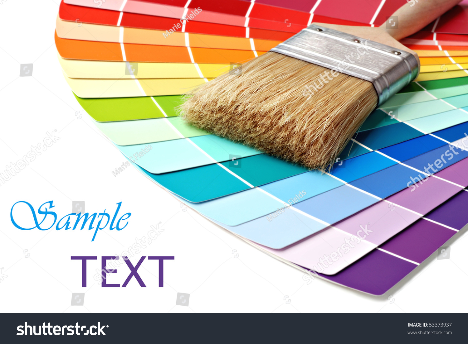 PowerPoint Template paintbrush and colorful paint samples (mkkokuko)