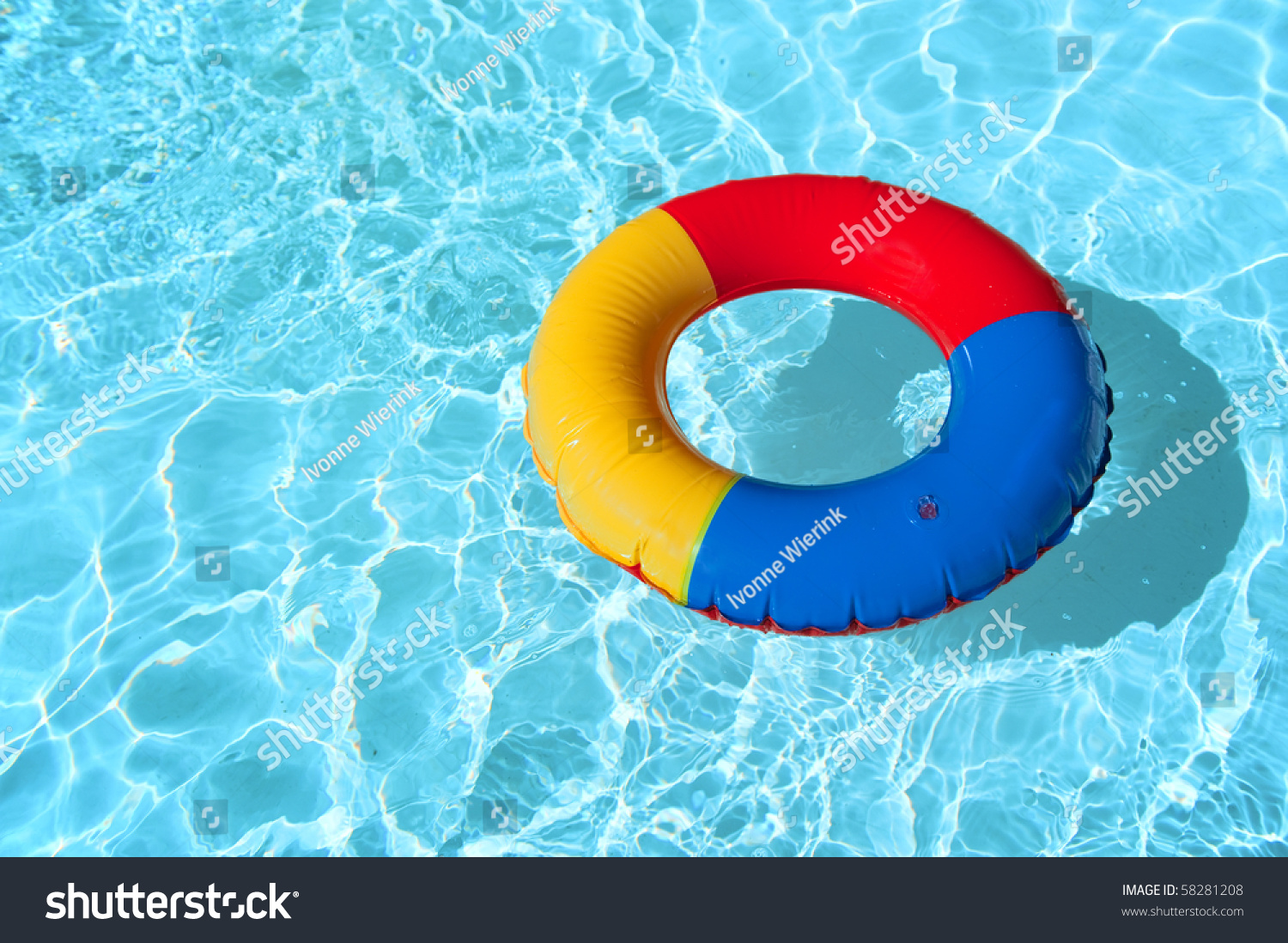 PowerPoint Template: camping safety - swimming pool with floatable toys ...