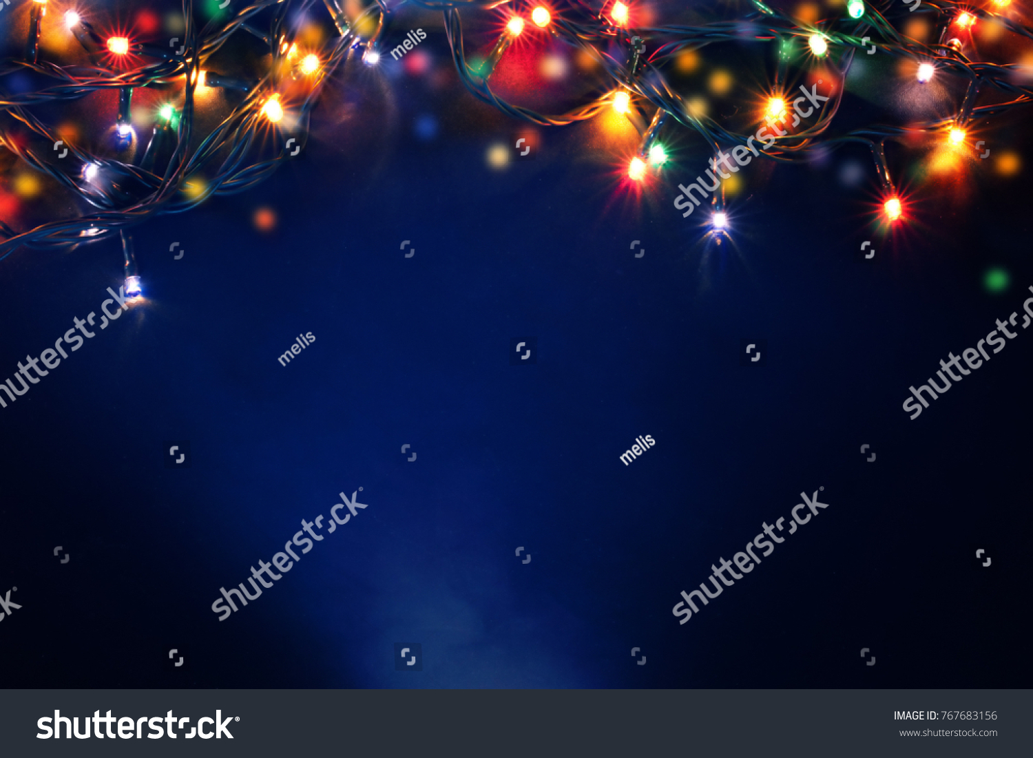 PowerPoint Template: festival colorful christmas lights background (ononpkimn)