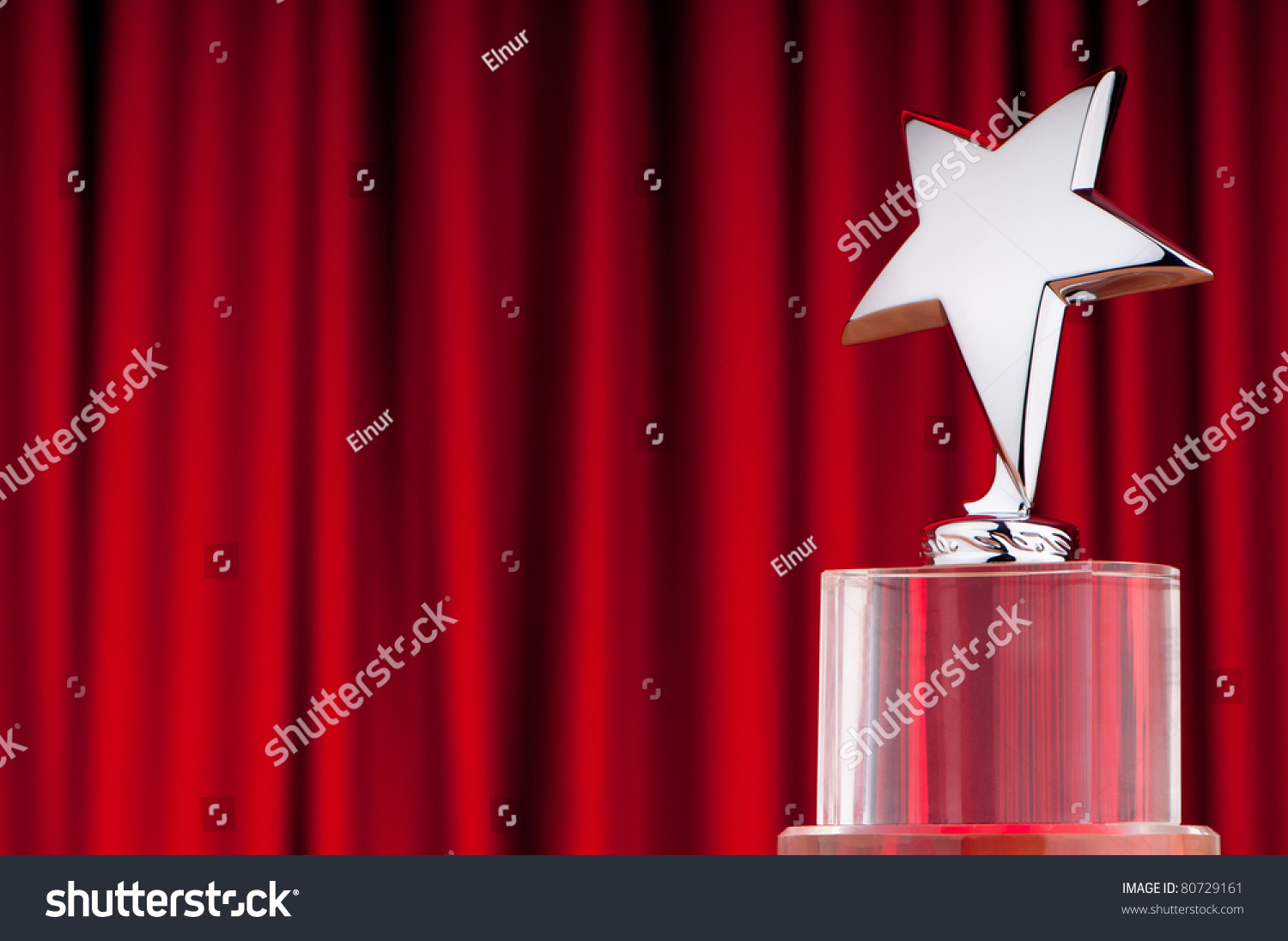 PowerPoint Template: star award against curtain background (phojuini)